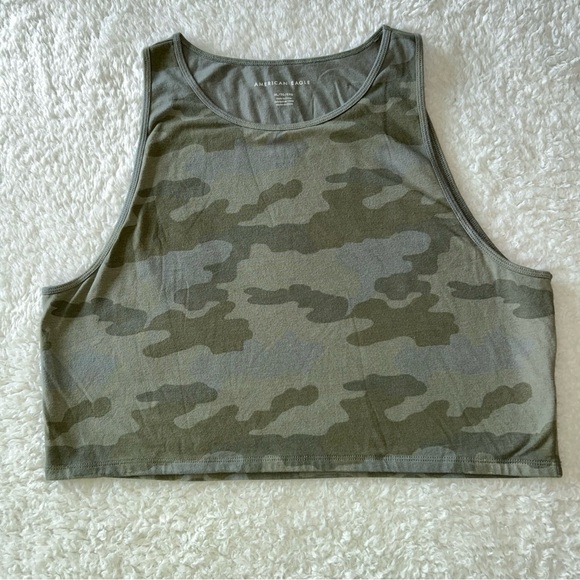 American Eagle Outfitters Tops - American Eagle Cropped Camo Tank Top XL